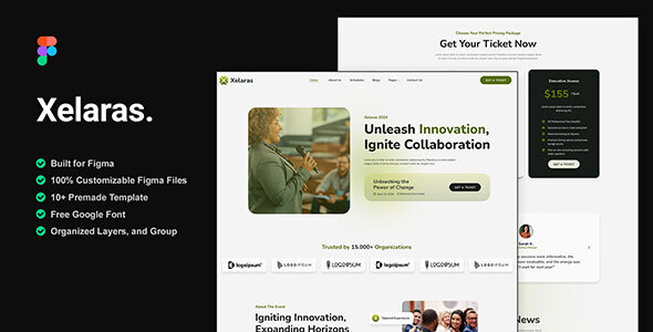Xelaras - Event & Conference Figma Template