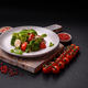 Delicious fresh juicy salad with quail eggs, cherry tomatoes, lettuce leaves - PhotoDune Item for Sale