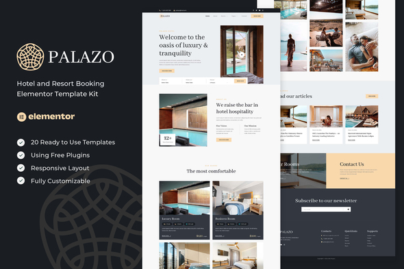 Palazo - Hotel and Resort Booking Elementor Template Kit