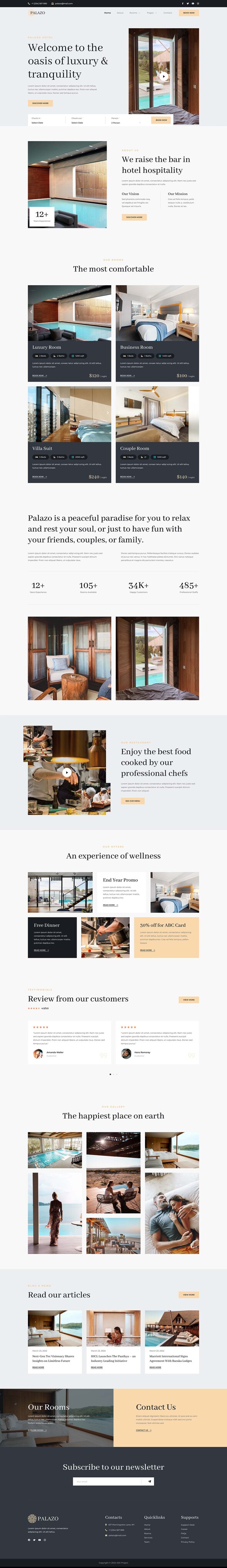 Palazo - Hotel and Resort Booking Elementor Template Kit