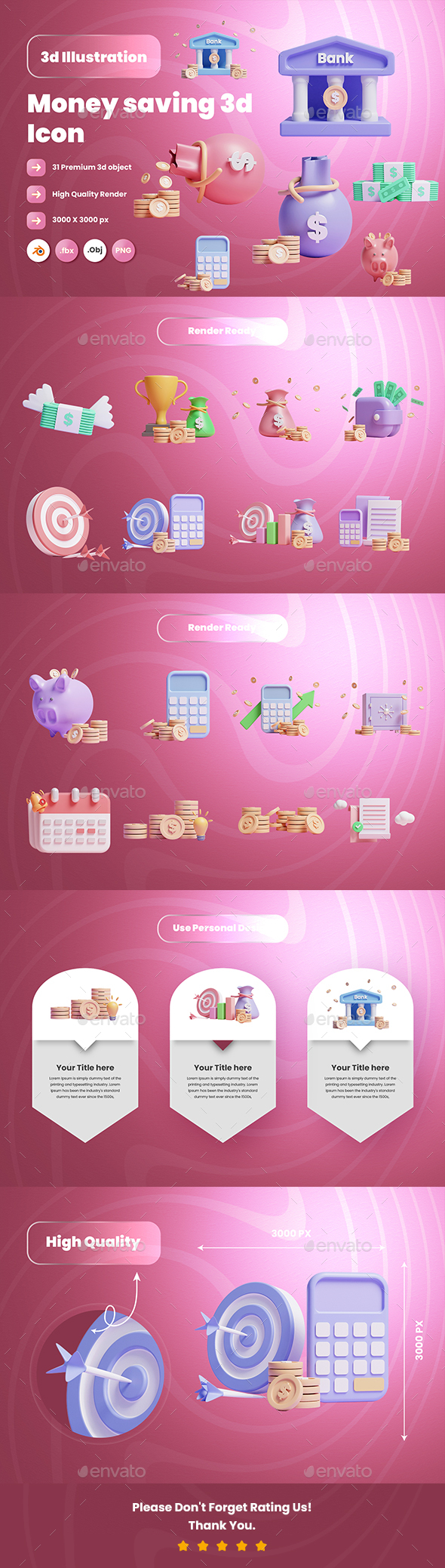 [DOWNLOAD]Money saving 3d Illustration  Icon Pack