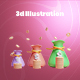 Money saving 3d Illustration  Icon Pack