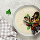 chowder cream soup with mussels, American cuisine, homemade, no people, - PhotoDune Item for Sale