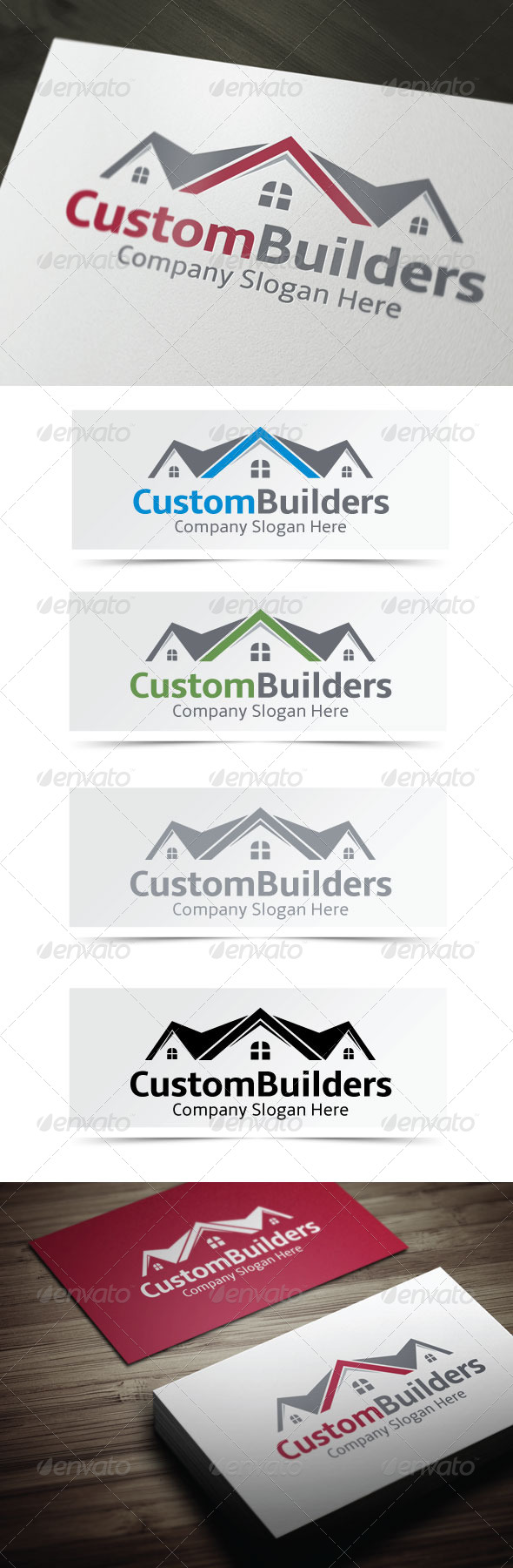 Custom Builders - Buildings Logo Templates