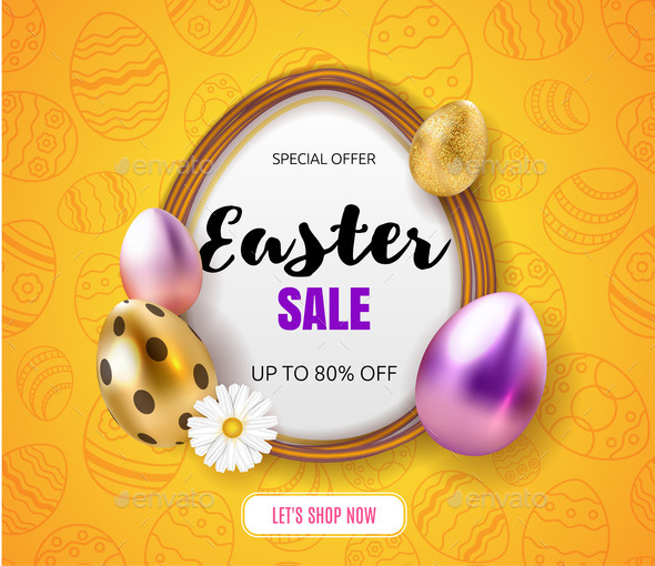 [DOWNLOAD]Easter Sale Banner Design Template with Colorful
