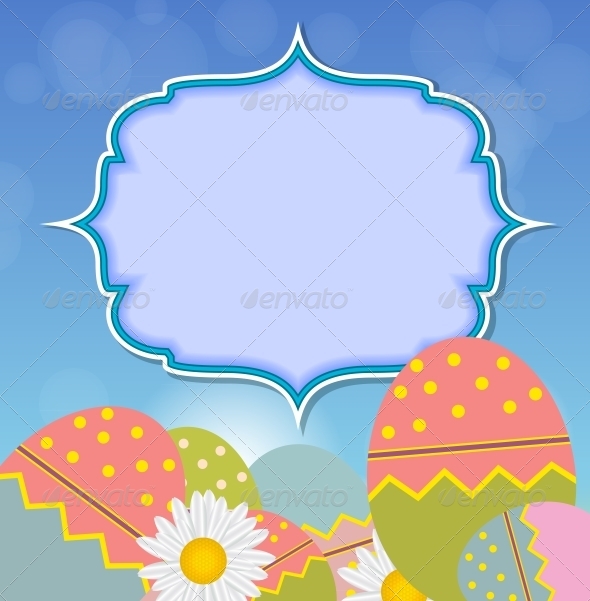 Easter Eggs Card with Colourful Eggs - Miscellaneous Seasons/Holidays