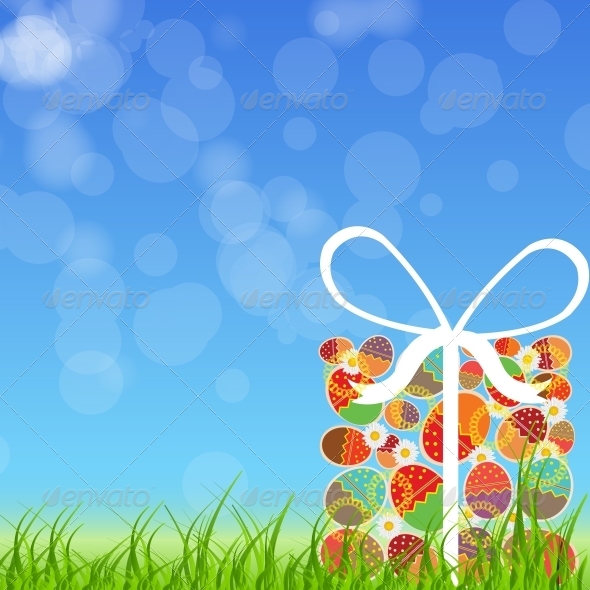 Easter Eggs Card with Colourful Eggs - Miscellaneous Seasons/Holidays