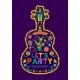 Mexican Holiday Party Flyer with Guitar Frame