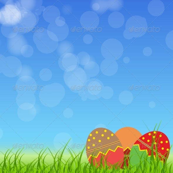 Easter Eggs Card with Colourful Eggs - Miscellaneous Seasons/Holidays
