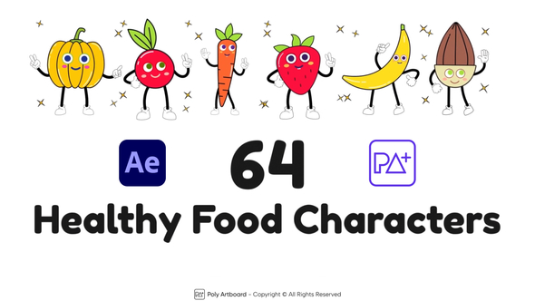 Healthy Food Characters For After Effects
