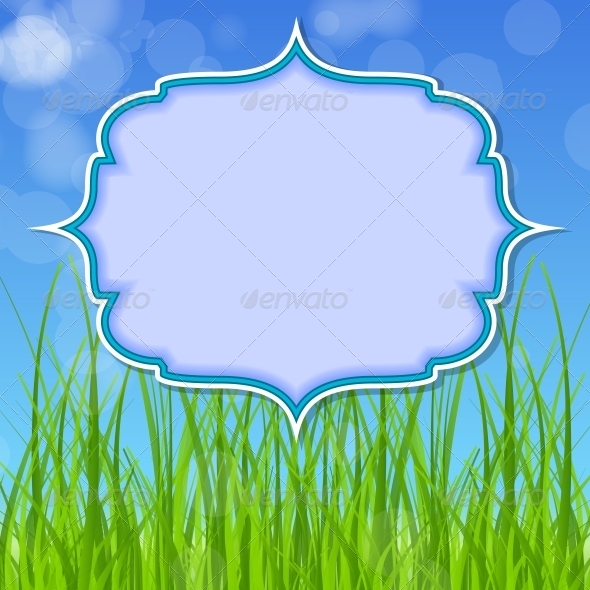 Easter Card with Grass - Backgrounds Decorative