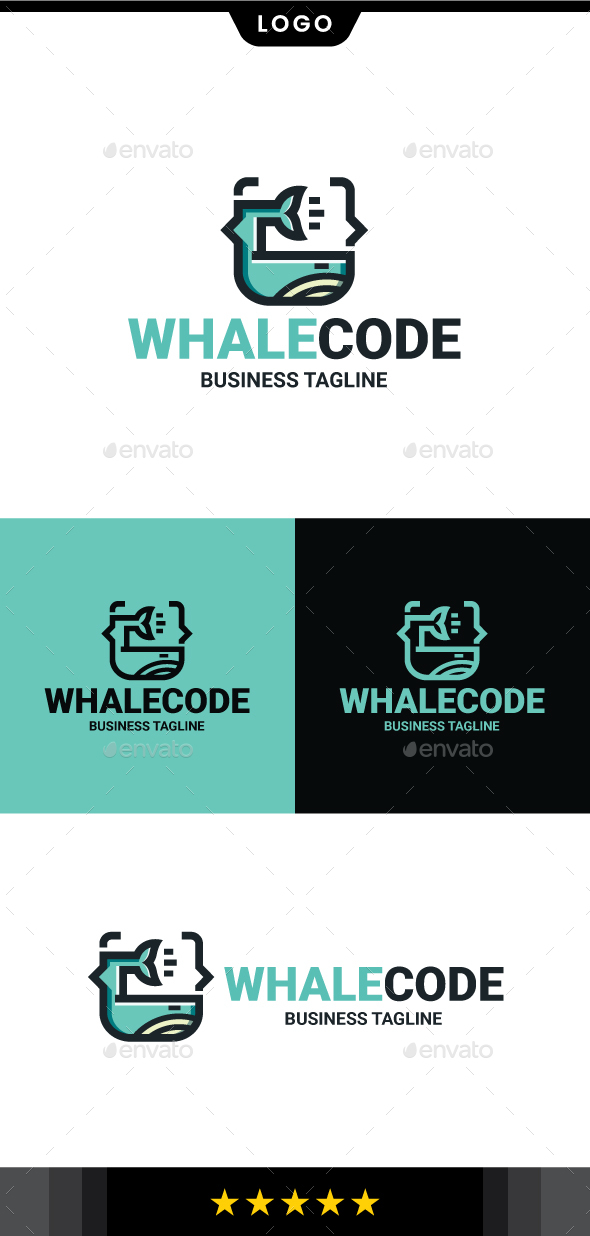 Whale Code Logo Template