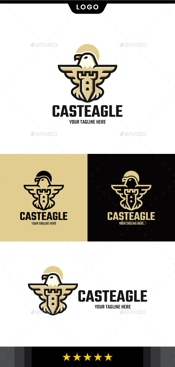 Castle Eagle Logo Template