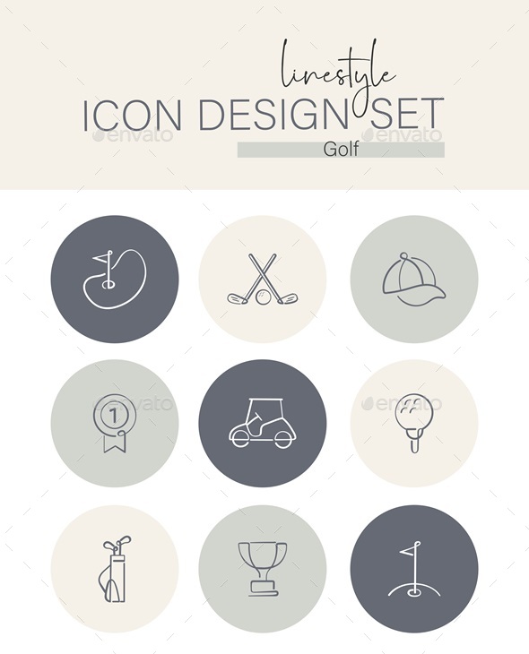 [DOWNLOAD]Linestyle Icon Design Set Golf
