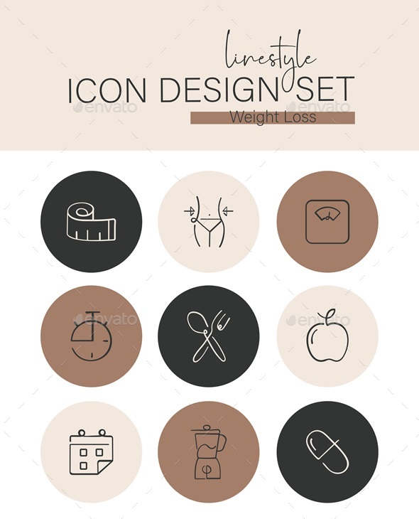 [DOWNLOAD]Linestyle Icon Design Set Weight Loss