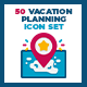 50 Vacation Planning City Breaks Icons | Dualine Series