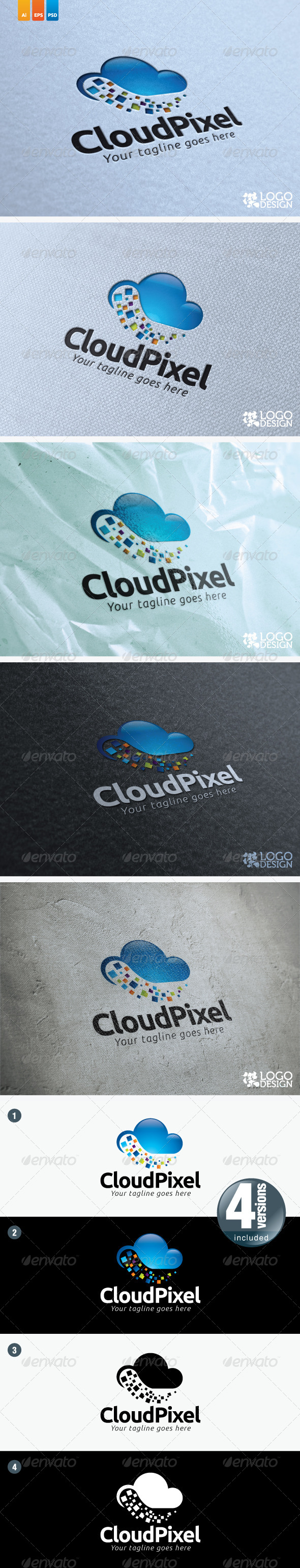 Cloud Pixel - Symbols Logo Templates