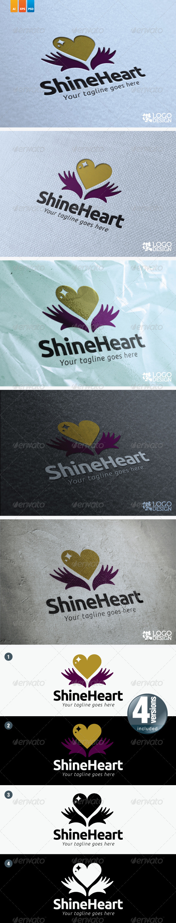 Shine Heart - Humans Logo Templates