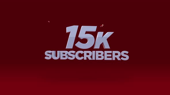 Set 1-5 Youtube 15K Subscribers Count Animation 4K