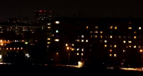 Night City Illuminated Buildings