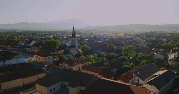 Aerial Panorama Of The Rasnov City alt