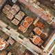 Aerial view of building site for future brick house, concrete foundation floor - PhotoDune Item for Sale