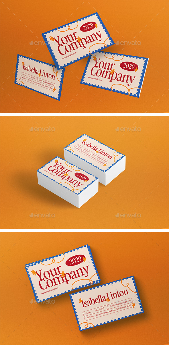 Orange Flat Design Business Card
