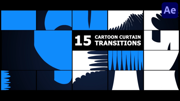 Cartoon Curtain Transitions | After Effects Elements template preview