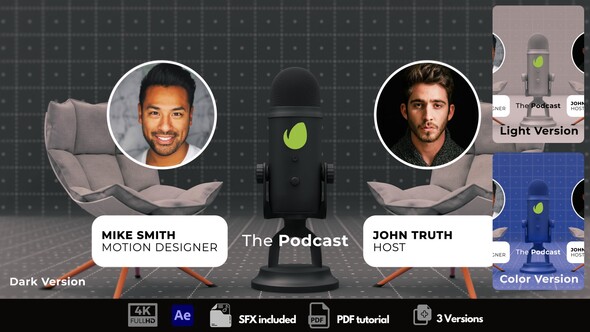 Podcast Intro Logo Stings template preview