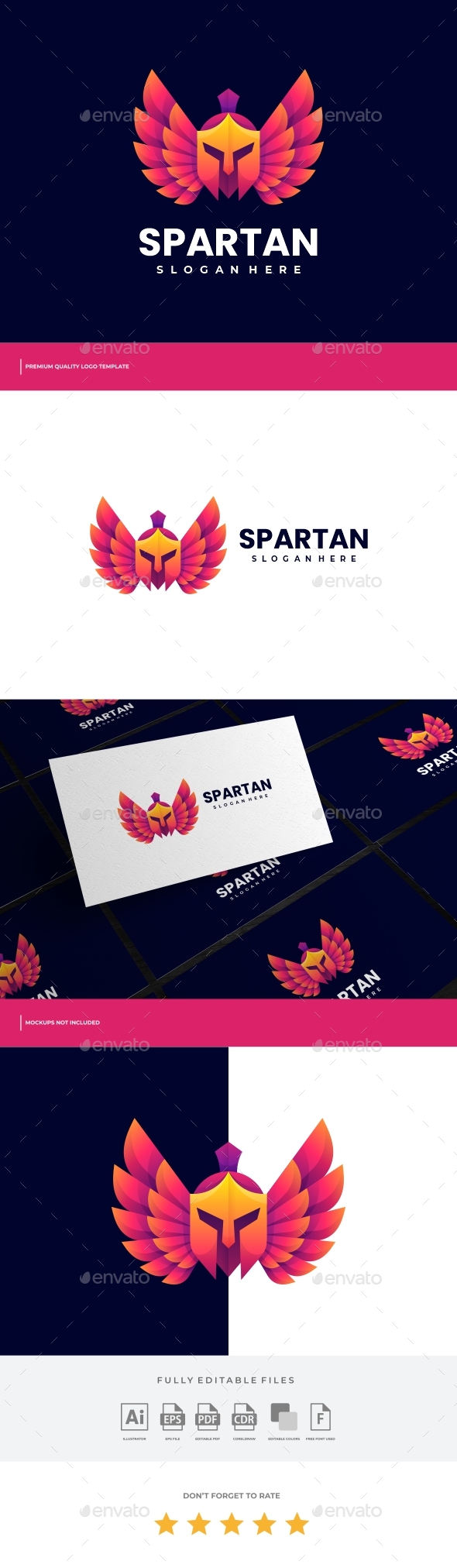 Spartan Gradient Colorful Logo Template