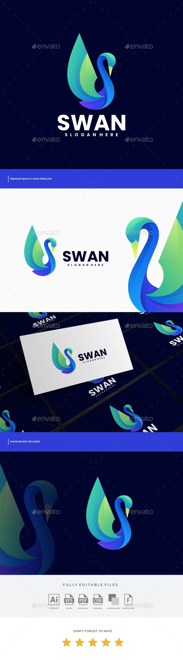 [DOWNLOAD]Swan Gradient Colorful Logo Template