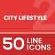 City Lifestyle Filled Line Icons