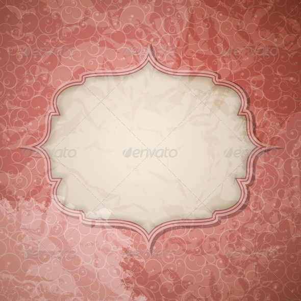 Frame in retro vintage seamless background. Vecto - Miscellaneous Vectors