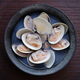steamed Hamaguri clams with Japanese rice wine (sake). - PhotoDune Item for Sale