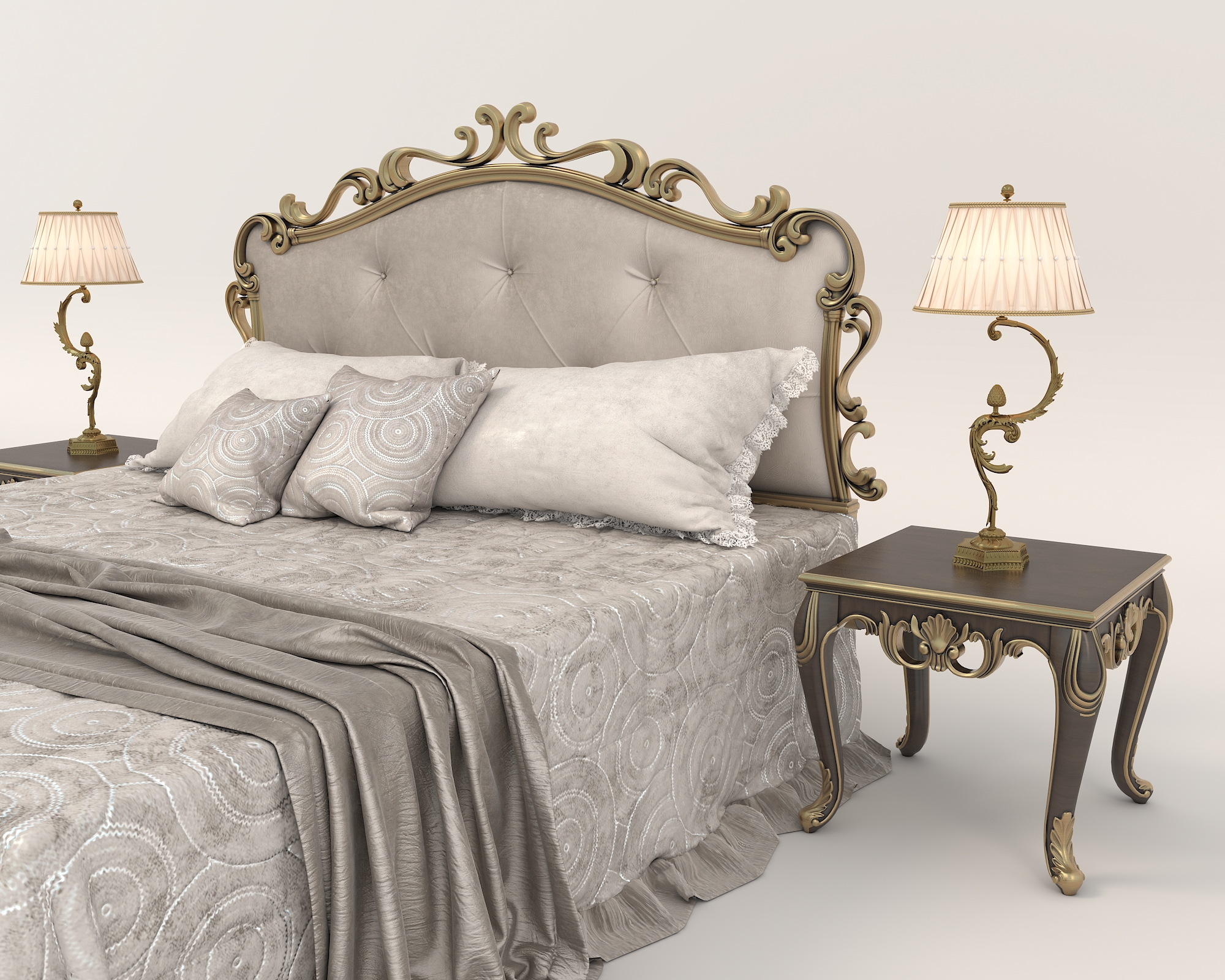 Classic European style Bed set 58 by nhattuankts | 3DOcean, image size:2000x1600