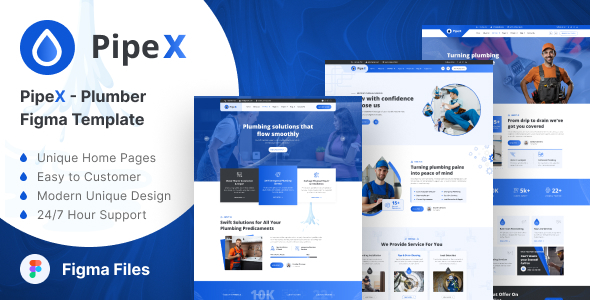 PipeX - Plumber Figma Template