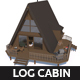 A Frame Log Cabin - Game Ready Low Poly