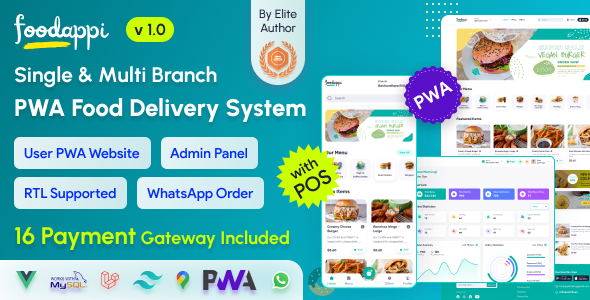 FoodAppi  PWA Food Delivery System and WhatsApp Menu Ordering with Admin Panel  Restaurant POS