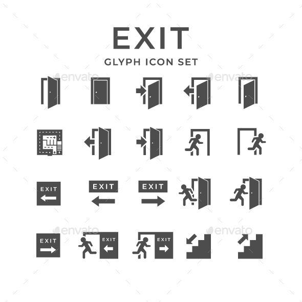 [DOWNLOAD]Set Glyph Icons of Exit