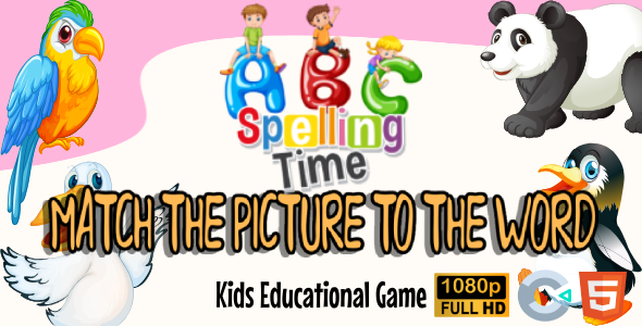 Spelling Time Match picture with word | Educational game
