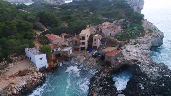 Flight Over Beautiful Seashore at Mallorca