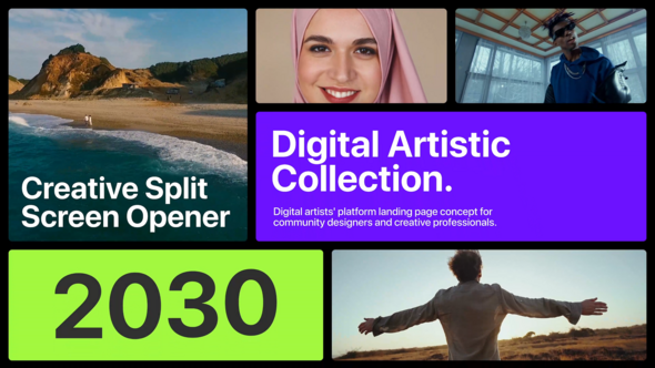 Hip Hop Multiscreen Opener Video Displays template preview