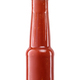 High glass bottle of red tomato ketchup with golden twist off screw cap isolated on white. - PhotoDune Item for Sale