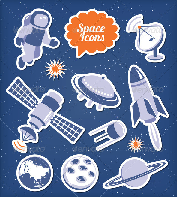 Space Icons Set - Industries Business