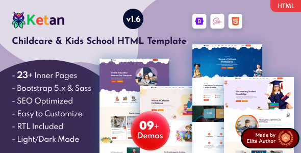 Ketan - Childcare & Kids School Bootstrap 5 Template by EnvyTheme ...