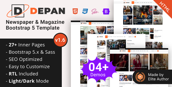 Depan - Newspaper & Magazine Bootstrap 5 Template