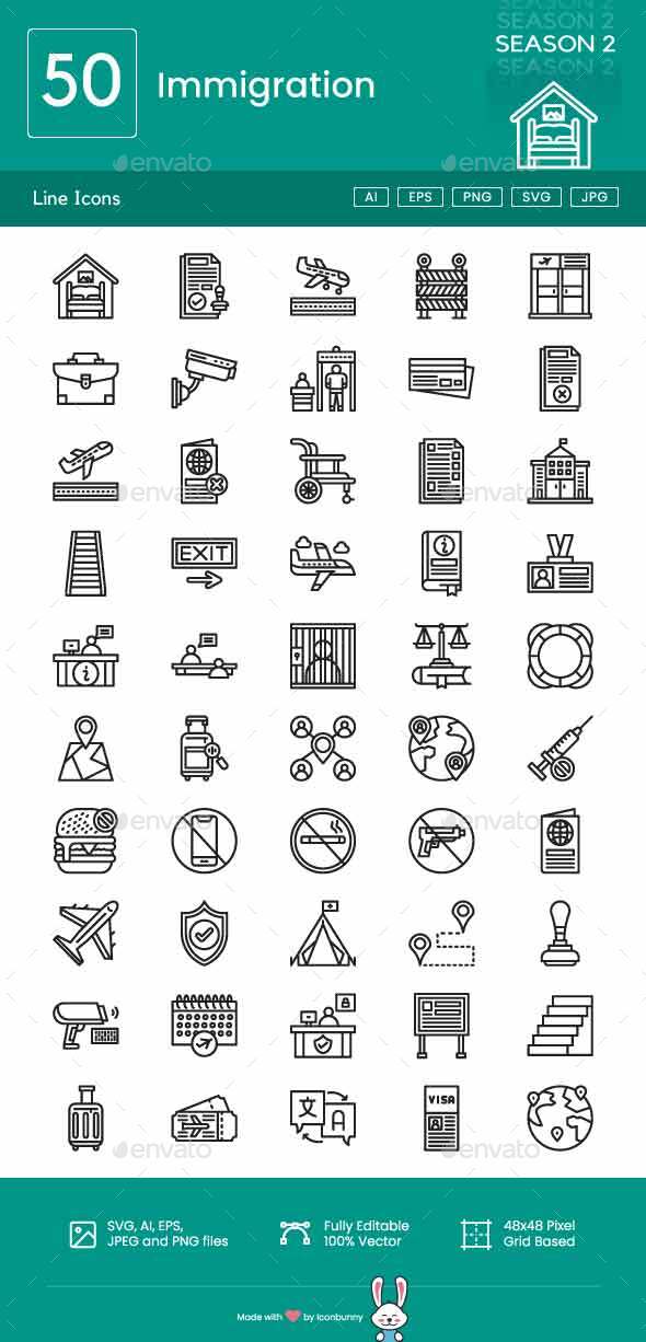 [DOWNLOAD]Immigration Line Icons