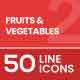 Fruits & Vegetables Filled Line Icons