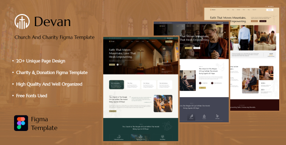 Devan - Church and Charity Figma Template