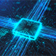 CPU core with data flow particle Logo Reveal - VideoHive Item for Sale